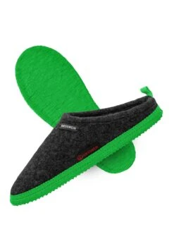 Giesswein Woolpops - Pantoffels - Anthrazit/Grün -Verfijnd Schoen Winkel 07c63edc0e9d4f6db2294a7d997b3ee9