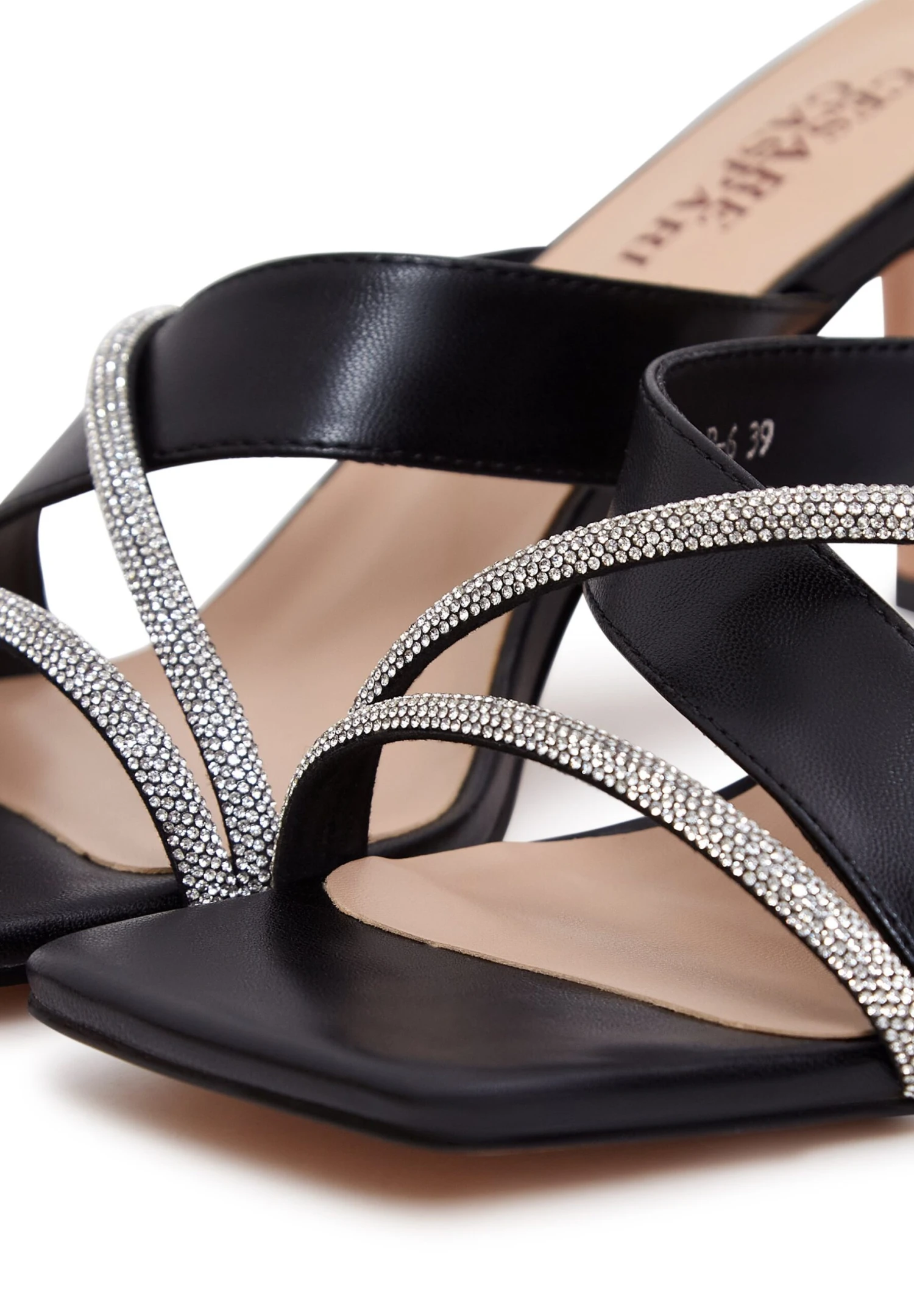 1659 - Cesare Gaspari High Heeled Sandals Leather High Heeled Sandals - Sandals - Cesare Gaspari - Muiltjes Met Hak - Black 12 1659 - Cesare Gaspari High Heeled Sandals Leather High Heeled Sandals - Sandals - Cesare Gaspari - Muiltjes Met Hak - Black - Afbeelding 10