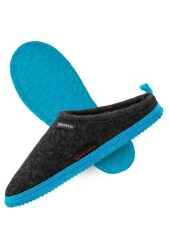 Giesswein Woolpops - Pantoffels - Anthrazit/Türkis -Verfijnd Schoen Winkel 25716558946a46cab55bd75544349cbe