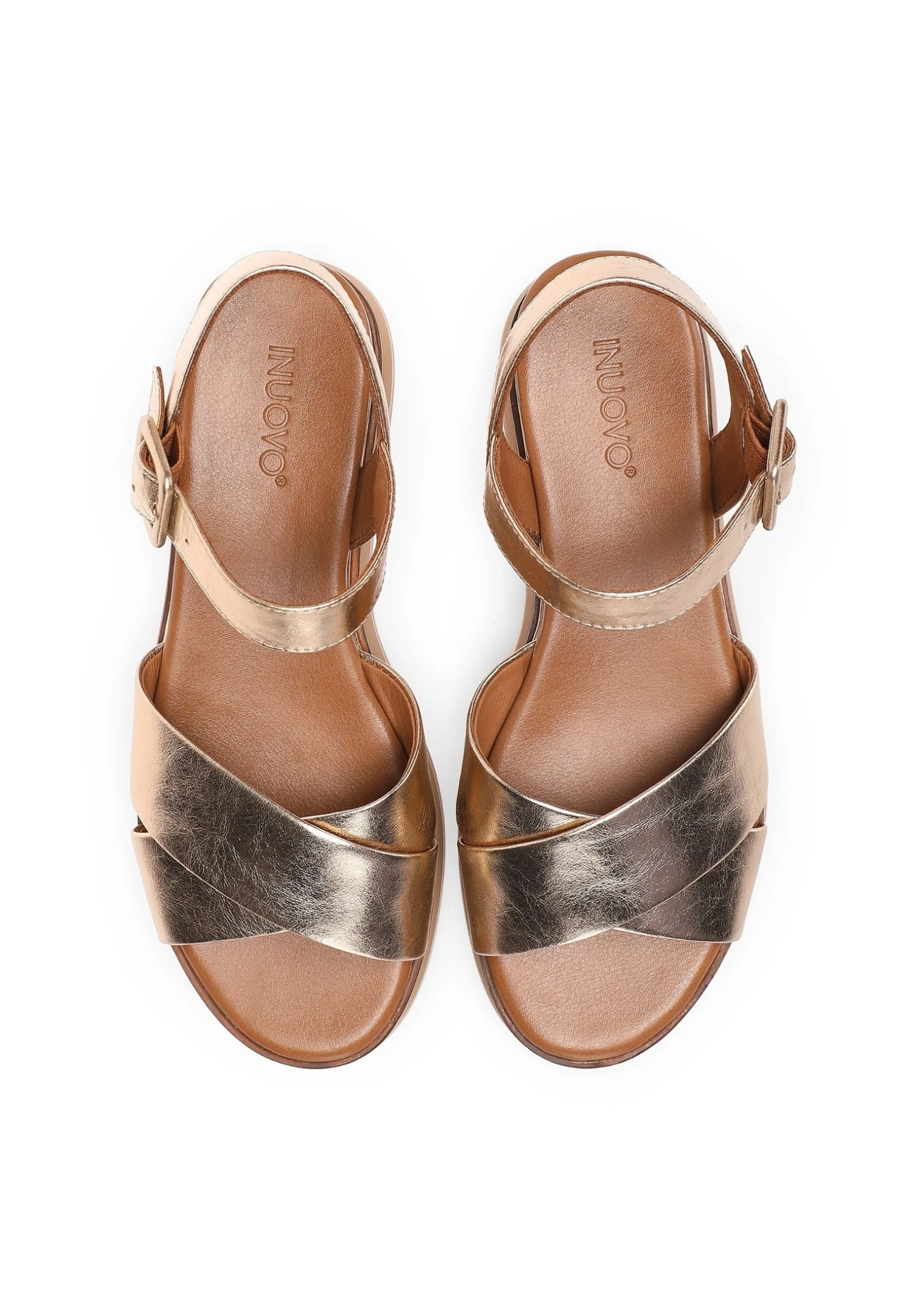 Inuovo Sandalen Met Sleehak - Gold Gld 6 Inuovo Sandalen Met Sleehak - Gold Gld - Afbeelding 4