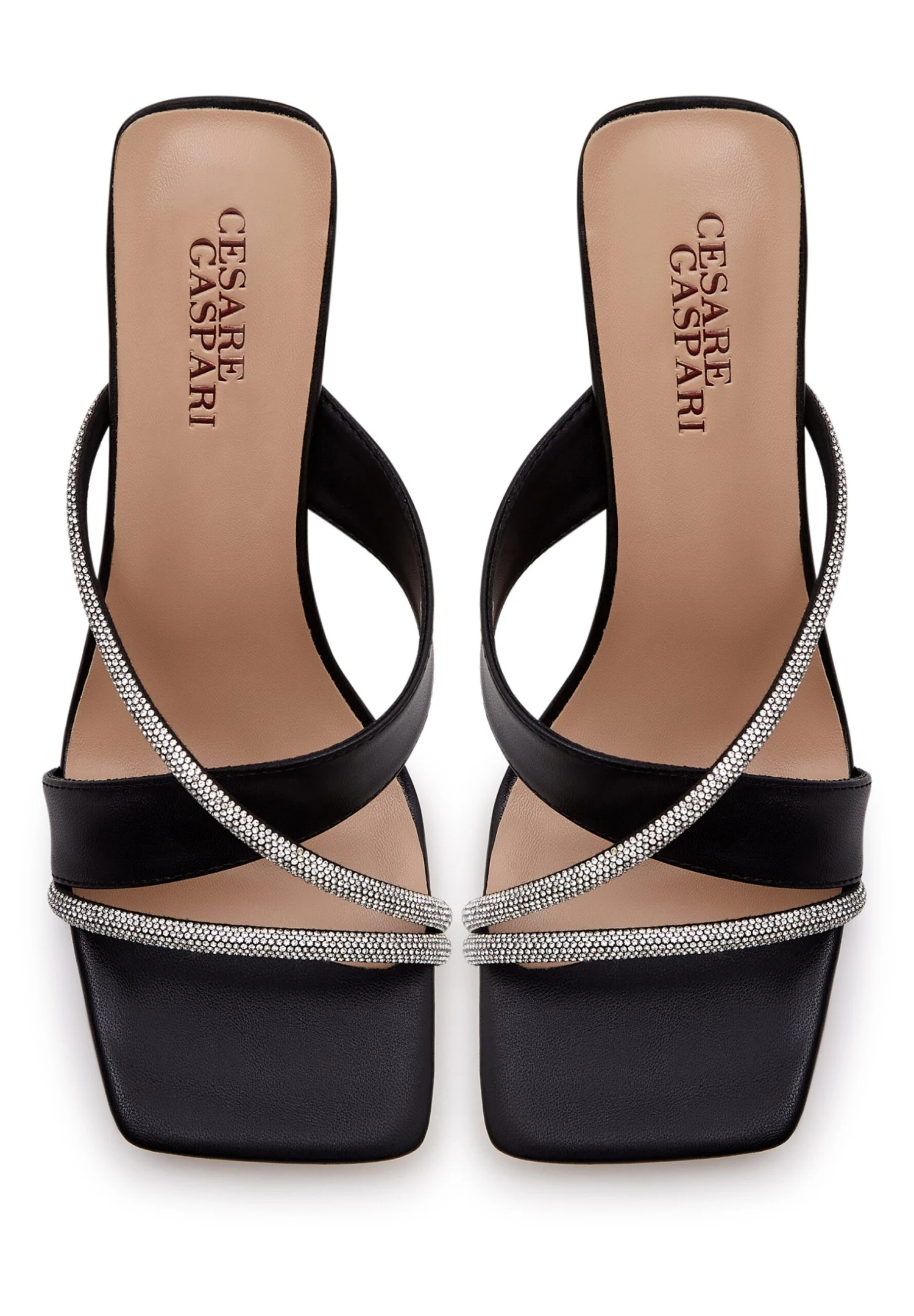 1659 - Cesare Gaspari High Heeled Sandals Leather High Heeled Sandals - Sandals - Cesare Gaspari - Muiltjes Met Hak - Black 9 1659 - Cesare Gaspari High Heeled Sandals Leather High Heeled Sandals - Sandals - Cesare Gaspari - Muiltjes Met Hak - Black - Afbeelding 7