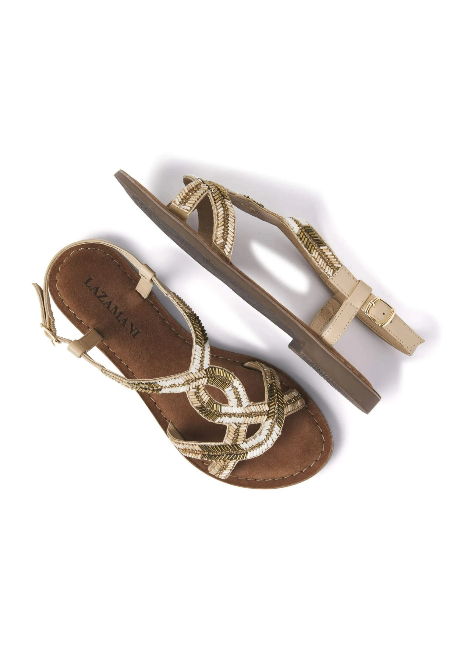 Lazamani Sandalen - Beige 5 Lazamani Sandalen - Beige - Afbeelding 3