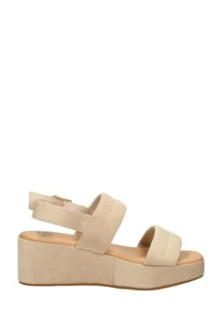 Sandalen Met Sleehak - Beige -Verfijnd Schoen Winkel 484637dbbd9549c589c48491a71dd0d8