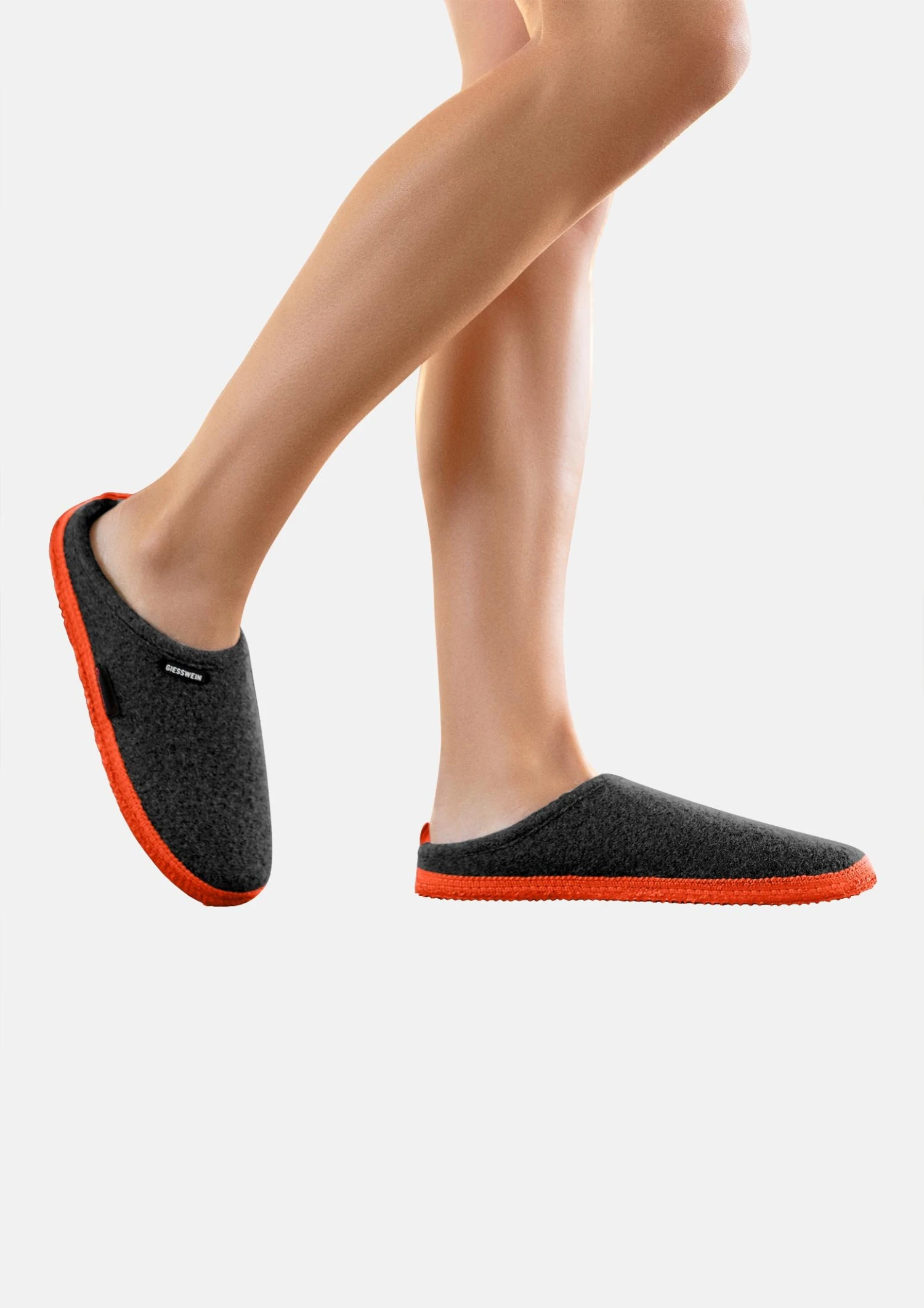 Giesswein Woolpops - Pantoffels - Anthrazit/Neonorange 3 Giesswein Woolpops - Pantoffels - Anthrazit/Neonorange