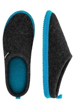 Giesswein Woolpops - Pantoffels - Anthrazit/Türkis -Verfijnd Schoen Winkel 8d51999eefb44fdc8dc3d816a0e24dd8