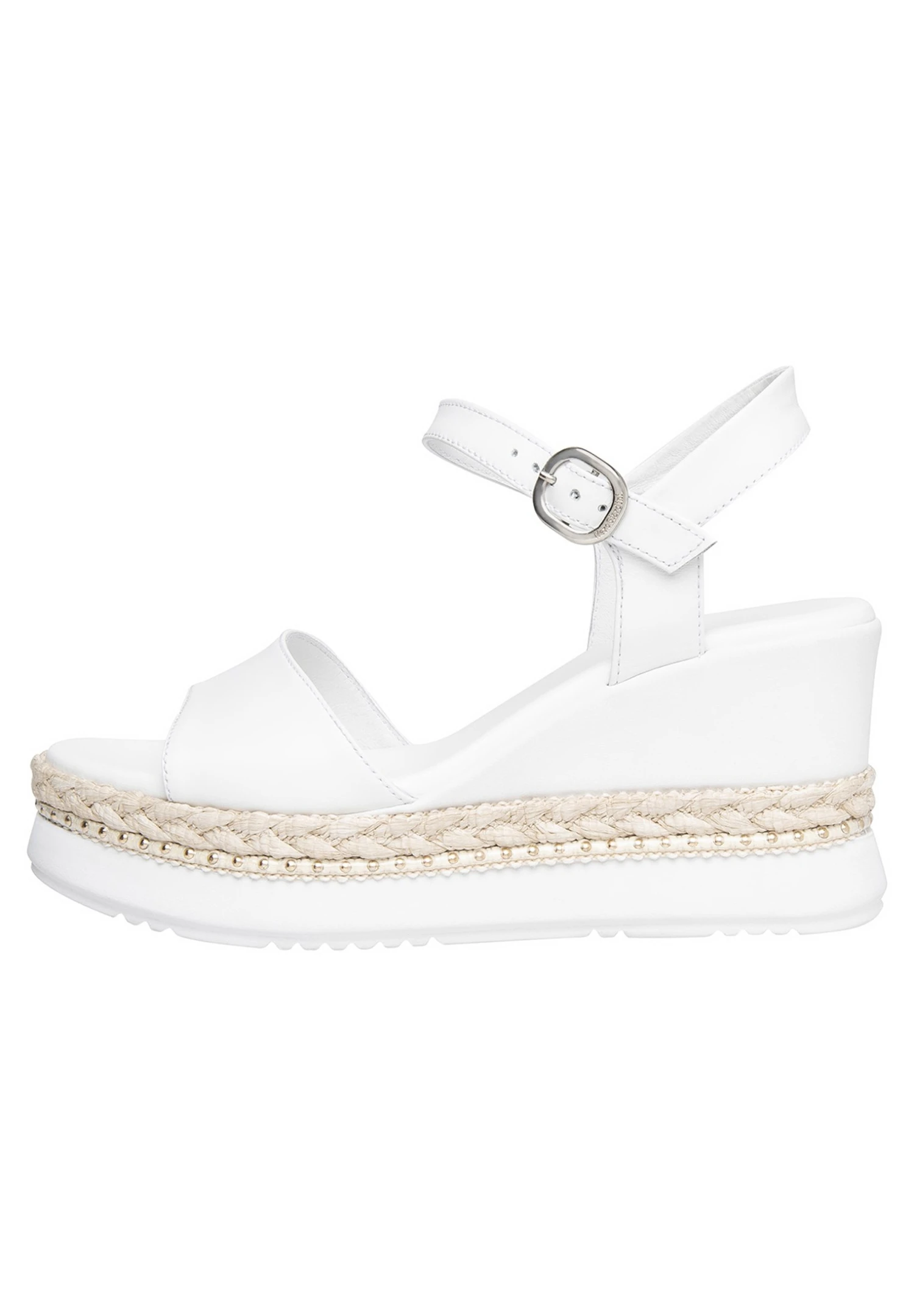 NeroGiardini Sandalen Met Sleehak - Bianco 4 NeroGiardini Sandalen Met Sleehak - Bianco - Afbeelding 2