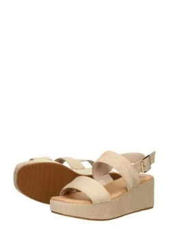 Sandalen Met Sleehak - Beige -Verfijnd Schoen Winkel b1cbc8f6bee14a9d95c7c0af929b7aad