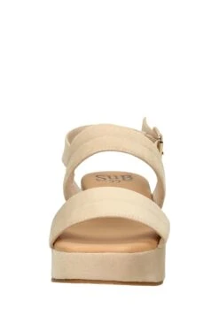 Sandalen Met Sleehak - Beige -Verfijnd Schoen Winkel b3d1aa3511d94971bdfe58e544be7897