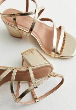 Wide Fit Faux Snake Strappy Block Heel - Sandalen - Gold -Verfijnd Schoen Winkel e6d4def6208543e4a63a3669d88d440e