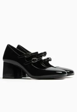 BERSHKA Mary Jane Block Heel - Klassieke Pumps - Black -Verfijnd Schoen Winkel f997e45c3c36422f9b8453b569881b53