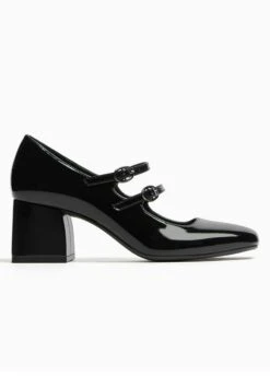 BERSHKA Mary Jane Block Heel - Klassieke Pumps - Black -Verfijnd Schoen Winkel fd01ab299b48446ba9222e6dc5d2e8c0